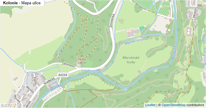 Kolonie - mapa ulice