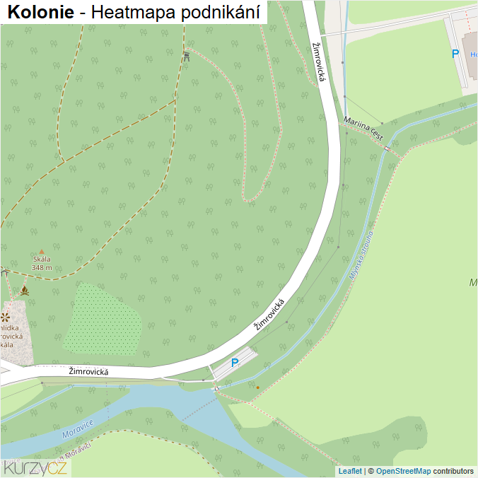 Mapa Kolonie - Firmy v ulici.