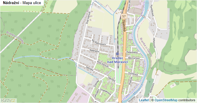 Nádražní - mapa ulice