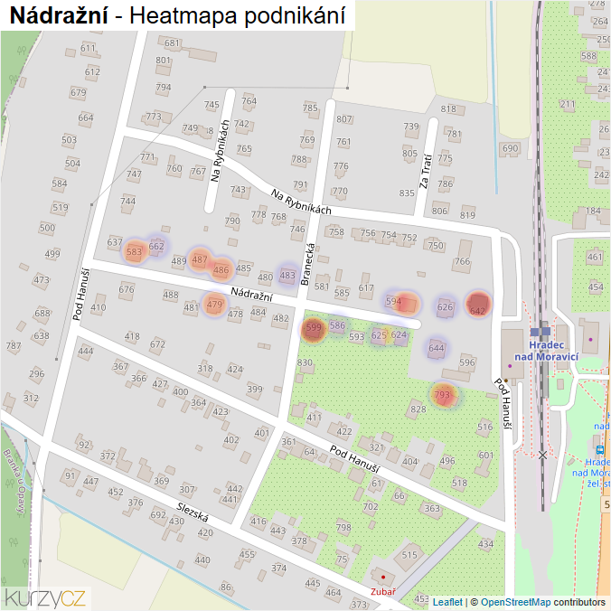 Mapa Nádražní - Firmy v ulici.