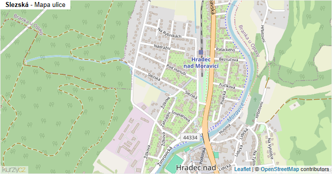 Slezská - mapa ulice