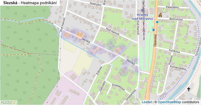 Slezská - mapa podnikání