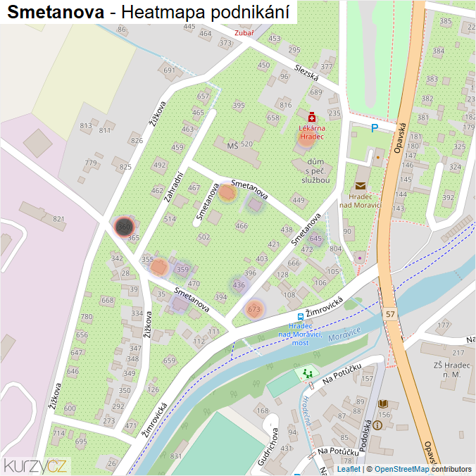 Mapa Smetanova - Firmy v ulici.