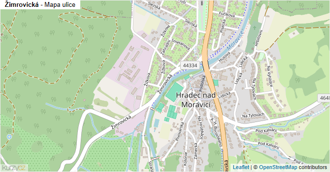Žimrovická - mapa ulice