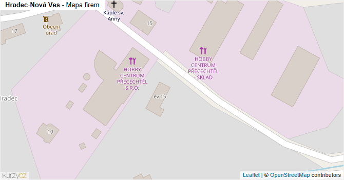 Hradec-Nová Ves - mapa firem