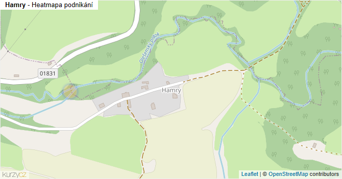 Hamry - mapa podnikání