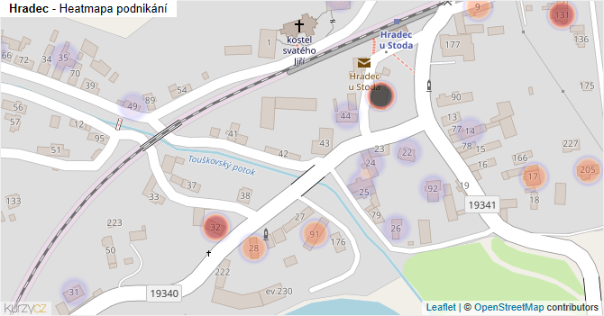 Hradec - mapa podnikání