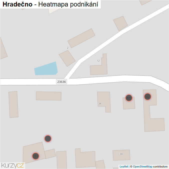Mapa Hradečno - Firmy v obci.