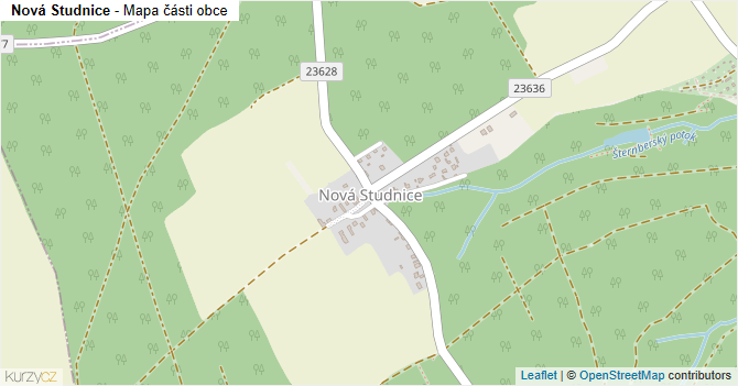 Nová Studnice - mapa části obce