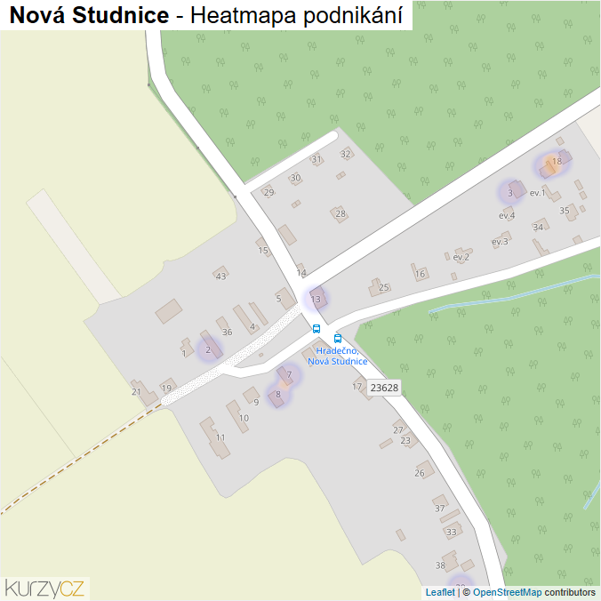 Mapa Nová Studnice - Firmy v části obce.
