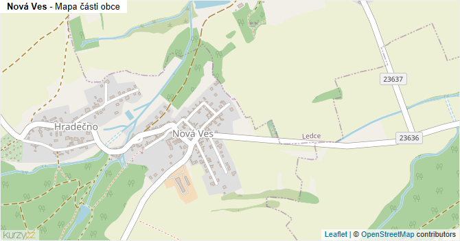 Nová Ves - mapa části obce