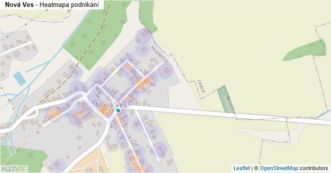 Nová Ves - mapa podnikání