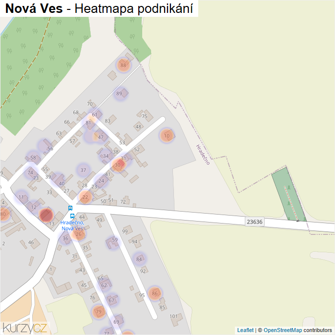 Mapa Nová Ves - Firmy v části obce.