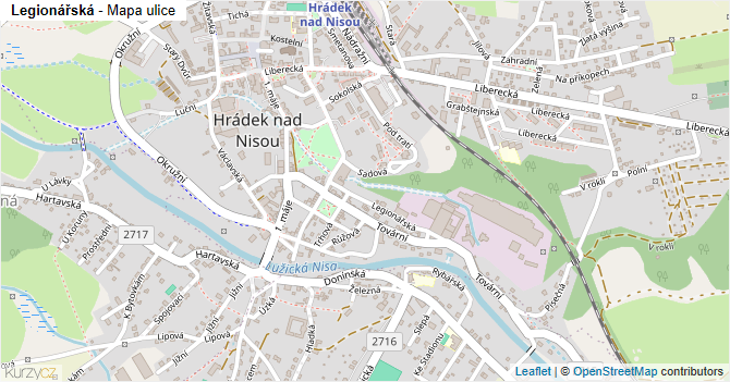 Legionářská - mapa ulice