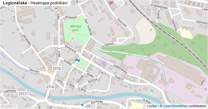 Legionářská - mapa podnikání