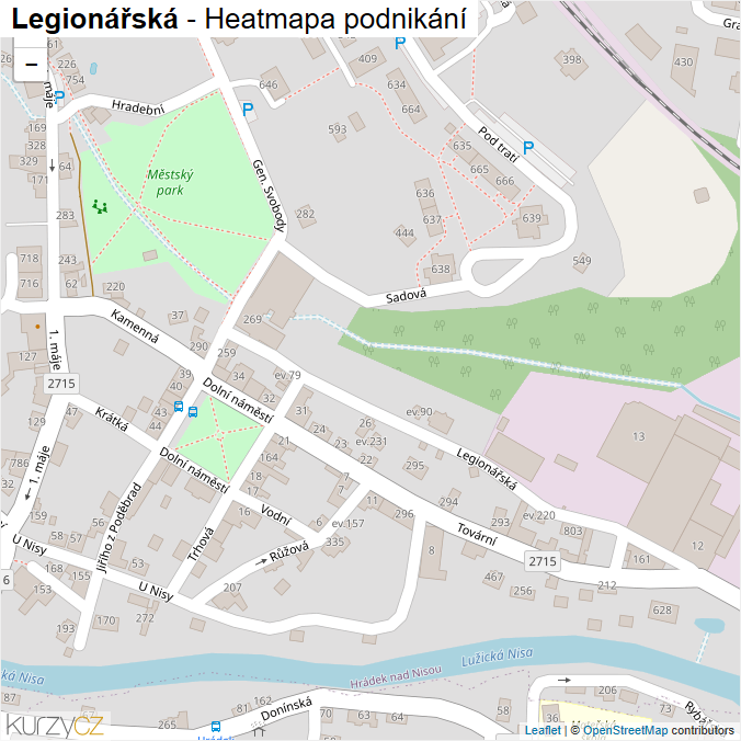Mapa Legionářská - Firmy v ulici.