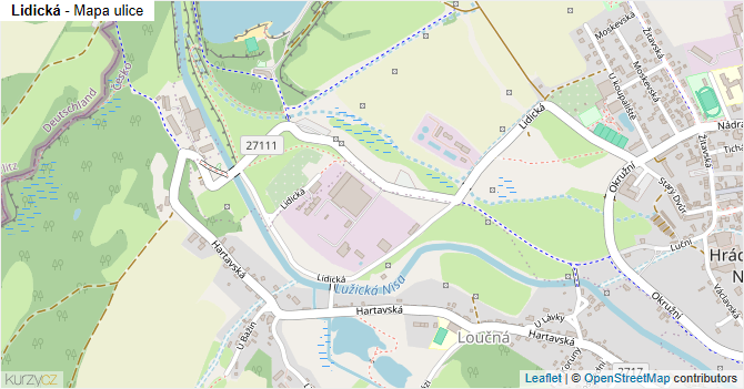 Lidická - mapa ulice