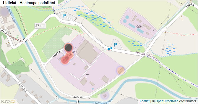 Lidická - mapa podnikání