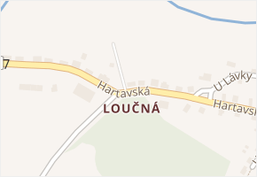 Loučná v obci Hrádek nad Nisou - mapa části obce