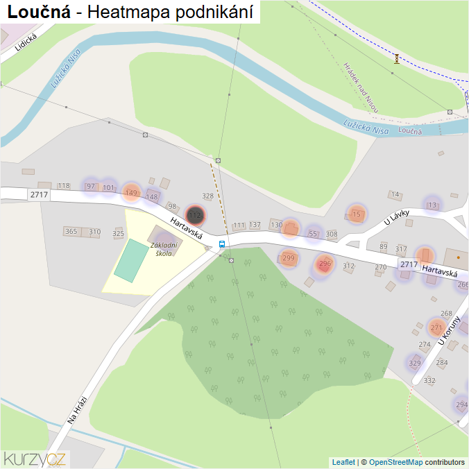 Mapa Loučná - Firmy v části obce.