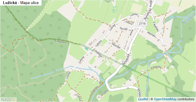 Lužická - mapa ulice