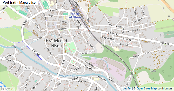 Pod tratí - mapa ulice