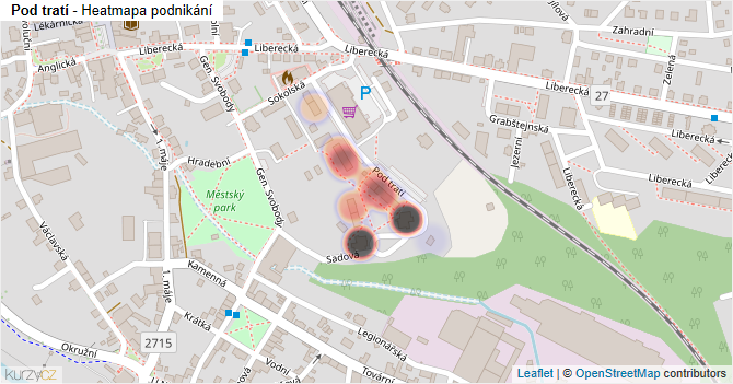 Pod tratí - mapa podnikání
