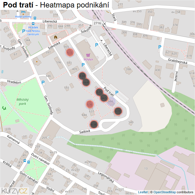 Mapa Pod tratí - Firmy v ulici.
