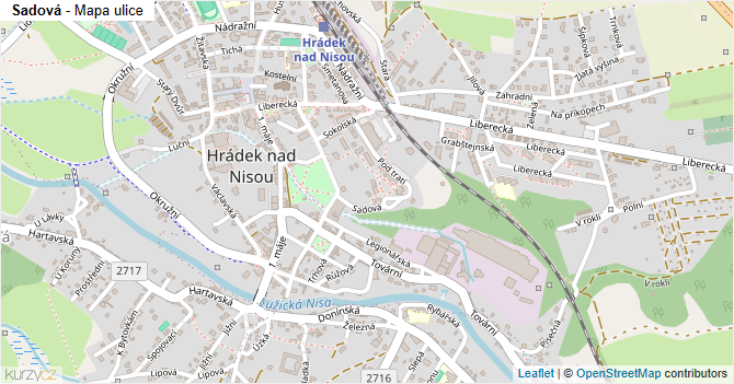Sadová - mapa ulice