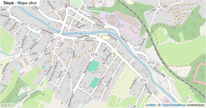 Slepá - mapa ulice