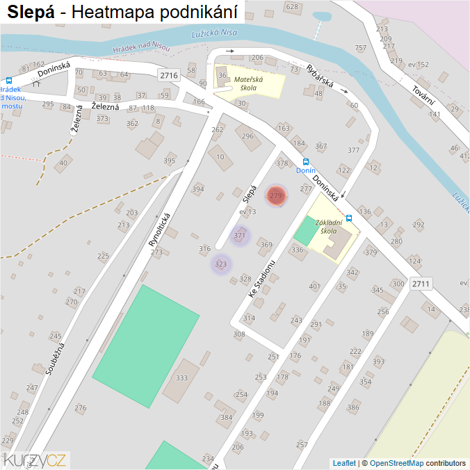 Mapa Slepá - Firmy v ulici.