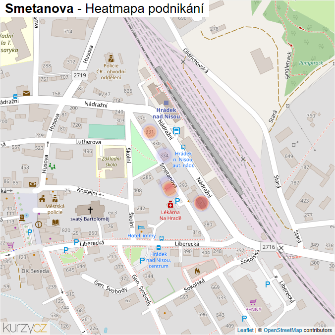Mapa Smetanova - Firmy v ulici.