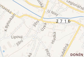 Úzká v obci Hrádek nad Nisou - mapa ulice