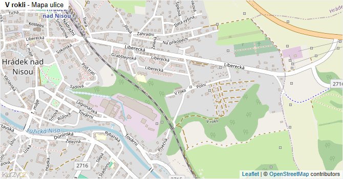 V rokli - mapa ulice