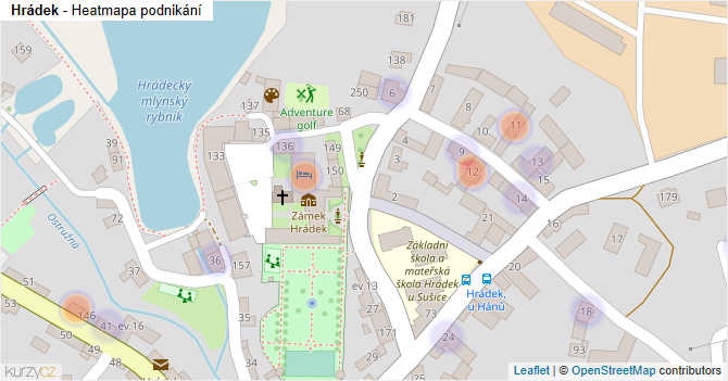 Hrádek - mapa podnikání