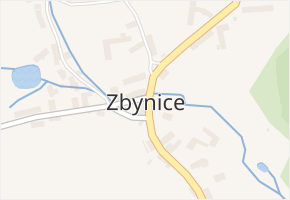 Zbynice v obci Hrádek - mapa části obce