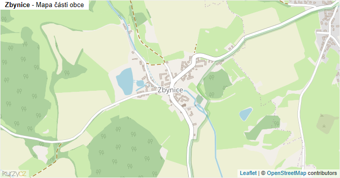 Zbynice - mapa části obce