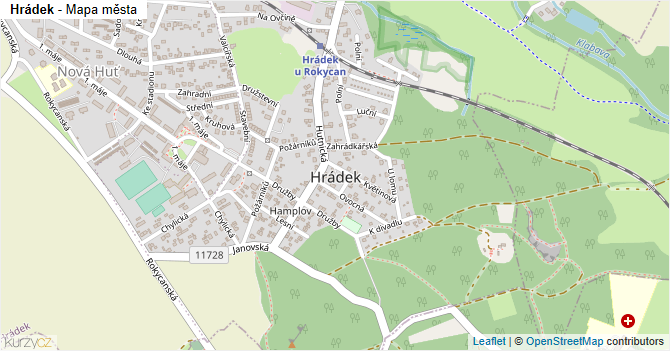 Hrádek - mapa města