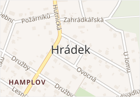 Hrádek v obci Hrádek - mapa části obce