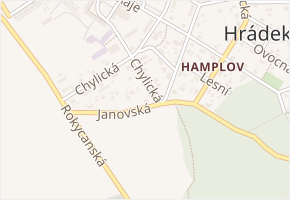 Janovská v obci Hrádek - mapa ulice