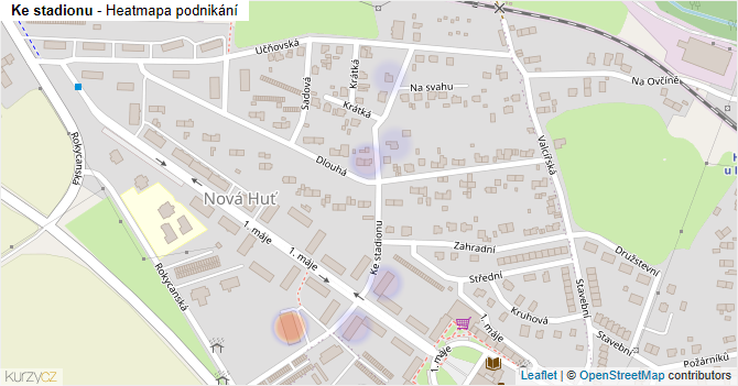 Ke stadionu - mapa podnikání