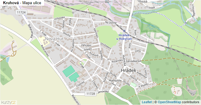 Kruhová - mapa ulice