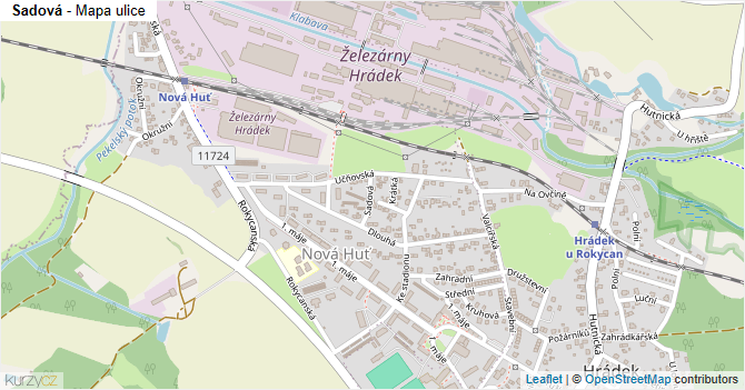 Sadová - mapa ulice