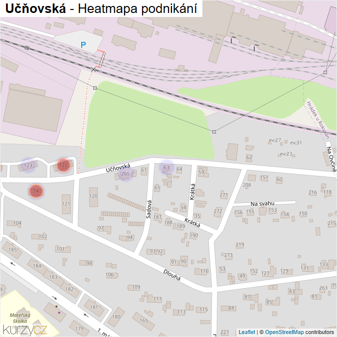 Mapa Učňovská - Firmy v ulici.