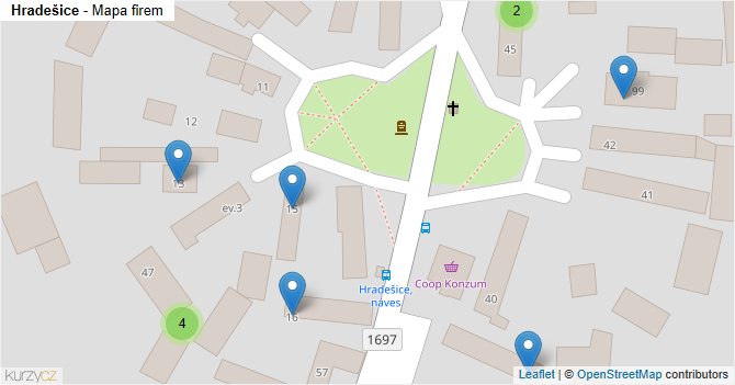 Hradešice - mapa firem