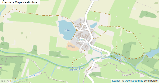 Černíč - mapa části obce