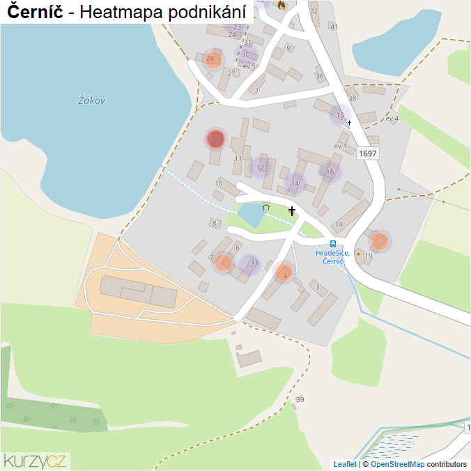 Mapa Černíč - Firmy v části obce.