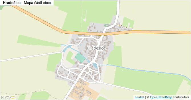 Hradešice - mapa části obce