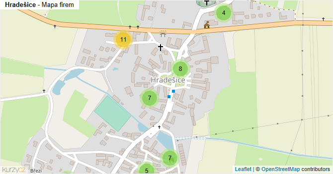 Hradešice - mapa firem