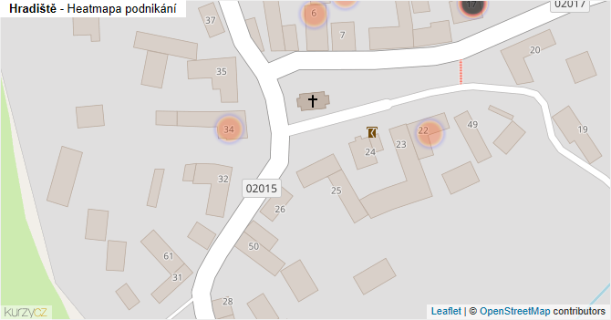 Hradiště - mapa podnikání